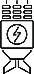 Sticker - Hydro energy icon outline vector. Power plant