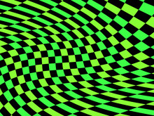 Rave Psychedelic, Acid Trip. Distorted Mesh, Optical Illusion. Bright Abstract Background Green And Black Color. Design For Posters, Banners And Promotional Items. Vector Illustration