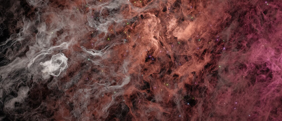 Wall Mural - orange purple cosmos and color nebula. colorful galaxy.
