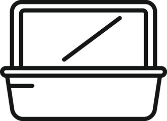 Poster - Biodegradable plastic food box icon outline vector. Recycle bottle