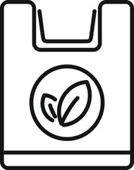 Sticker - Eco bag icon outline vector. Biodegradable plastic