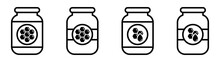 Honey Jar. Honey Jam Icon, Vector Illustration