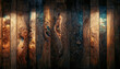 Background of old wood with epoxy resin in blue. wooden table top with blue epoxy, old boards, wood patterns, old dark wood background. 3D illustration.