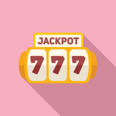 Canvas Print - Jackpot game icon flat vector. Casino machine