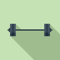 Wall Mural - Gym barbell icon flat vector. Healthy sport