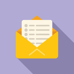 Poster - Mail database icon flat vector. Platform system