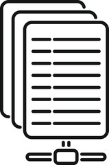 Poster - Database sheet icon outline vector. Crm data