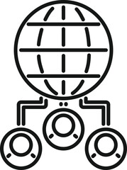Poster - Global customer database icon outline vector. Crm data