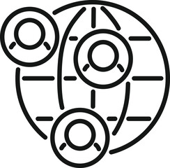 Poster - Global client icon outline vector. Crm data
