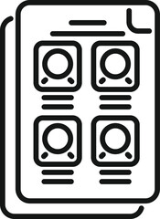 Poster - Client datasheet icon outline vector. Data crm