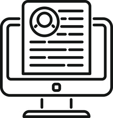 Poster - Monitor system icon outline vector. Platform database