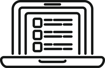 Poster - Laptop database icon outline vector. Data customer