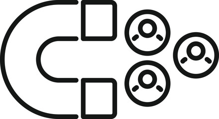 Poster - Magnet database icon outline vector. Software platform