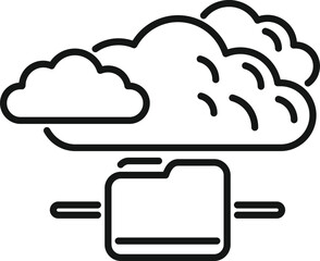 Poster - Database cloud icon outline vector. Platform system