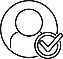 Poster - Approved client icon outline vector. Platform system