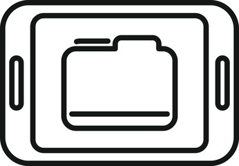 Poster - Tablet database icon outline vector. Platform system