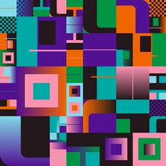 Aufkleber - Futuristic Abstract Geometric Vector Graphics Background Made With Color Gradient And Minimalist Geometry Forms