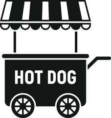 Sticker - Hot dog market icon simple vector. Snack shop