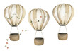 Hot air balloons  Baby Watercolor Illustration 