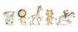 Safari Animals Baby Watercolor Illustration with lion, zebra, giraffe, monkey and elephant 