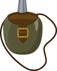 Poster - Hunting water flask icon cartoon vector. Hunter equipment