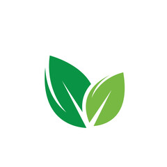 Sticker - green leaf element  icon of nature concept  design template