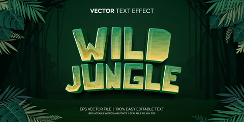 wild jungle adventure cartoon style editable text effect