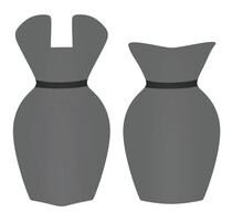 Grey Evening Dress. Vector Illustration