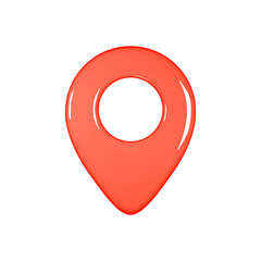Canvas Print - 3d render red map pin minimal icon isolated on white background vector illustration. destination and