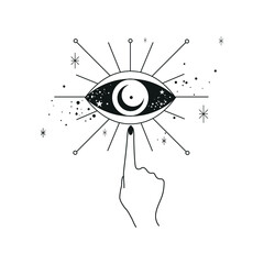 Wall Mural - hand and third eye illustration