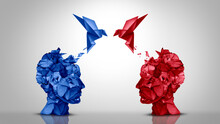 Creative Collaboration Concept And Bipartisanship Or Bipartisan Agreement And Innovative Idea Exchange Or Brainstorming Ideas As A Creativity Partnership