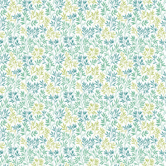  Seamless pattern with leaves. Branches and leaves. White background. Cute pattern with green leaves. Floral endless pattern plants. Elegant the template for fashion prints. Vector texture