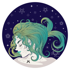 Wall Mural - Pisces girl avatar