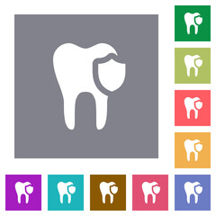 Poster - Dental protection square flat icons