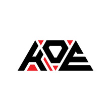 KOE Triangle Letter Logo Design With Triangle Shape. KOE Triangle Logo Design Monogram. KOE Triangle Vector Logo Template With Red Color. KOE Triangular Logo Simple, Elegant, And Luxurious Logo...