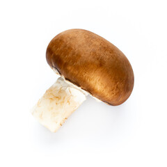 Wall Mural - Fresh champignon mushrooms isolated on white.