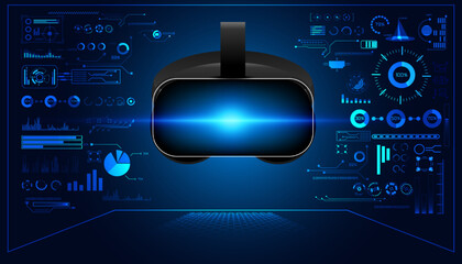 Poster - abstract technology ui futuristic concept hud interface hologram elements of digital data chart, met