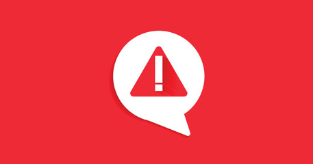 Poster - Red notification reminder icon chat message of attention alert alarm notice sign.