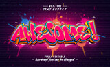 Fototapeta Młodzieżowe - Awesome graffiti style editable text effect