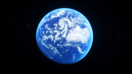 Wall Mural - the earth planet in outer space. 3d render.