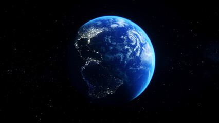 Wall Mural - the earth planet in outer space. 3d render.