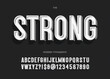 Vector strong font modern typography sans serif style for book, promotion, poster, decoration, t shirt, sale banner, printing on fabric. Cool 3d bold typeface. Trendy alphabet. 10 eps