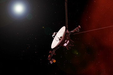 Wall Mural - research probe in outer space. elements of this image furnished by nasa