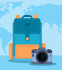 Sticker - travelbag with camera