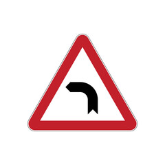 Wall Mural - International road sign dangerous turns isolated on white background. Vector illustration.