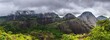 A panoramic view of Idanre hills on a cloudy day. 