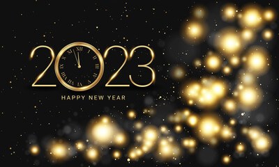 2023 Happy New Year Clock Countdown Background Design.