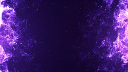 Wall Mural - Dynamic purple dust glittering frame abstract background with copy space.