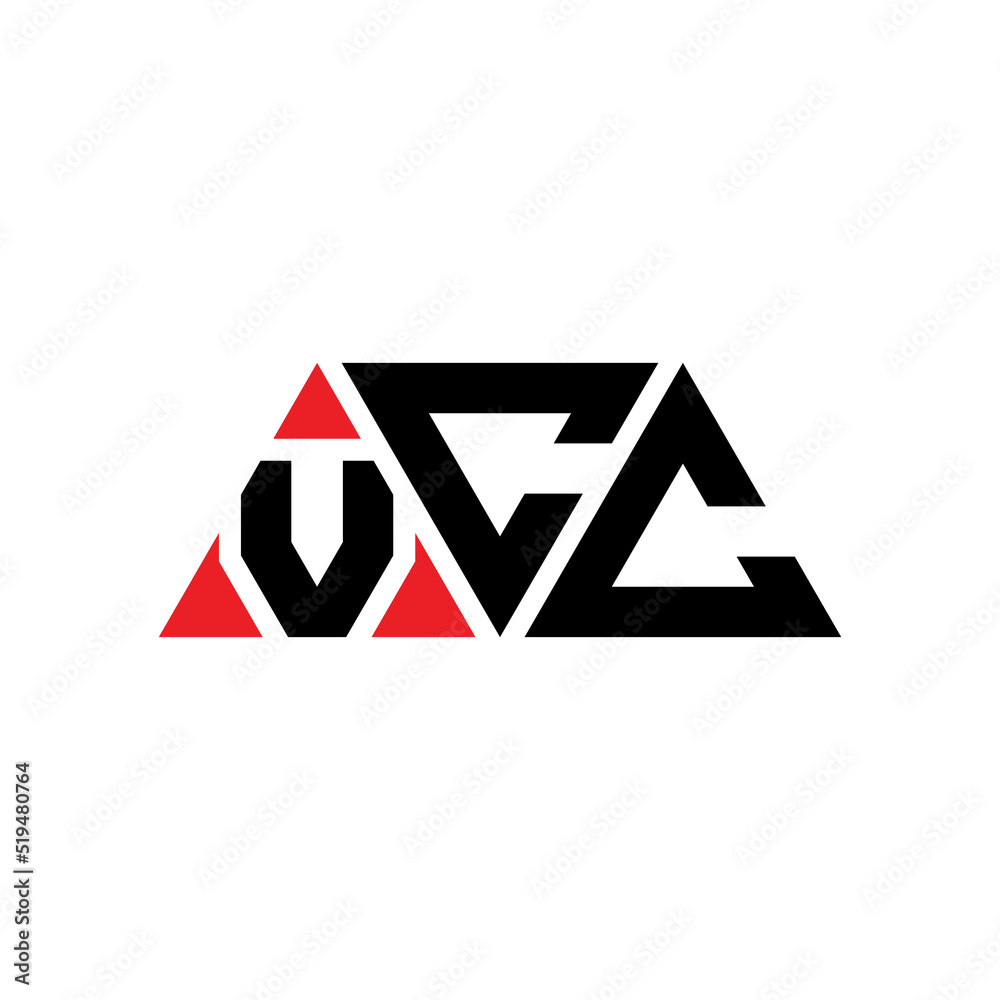 VCC triangle letter logo design with triangle shape. VCC triangle logo design monogram. VCC triangle vector logo template with red color. VCC triangular logo Simple, Elegant, and Luxurious Logo...