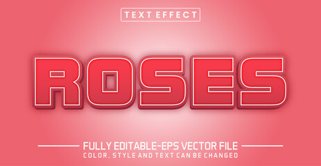 Wall Mural - Roses font Text effect editable